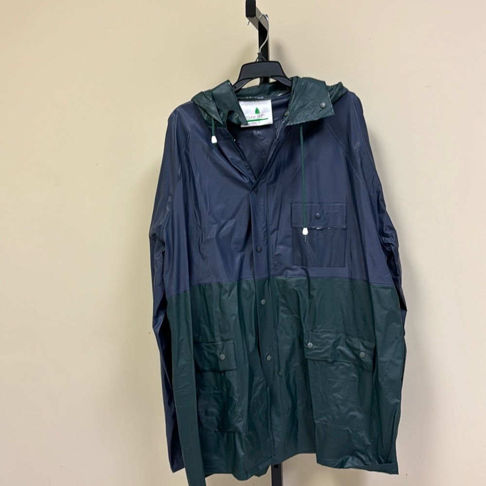 Cedar Key navy and green men’s raincoat